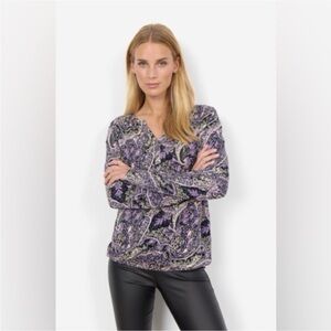 SOYACONCEPT Purple Paisley Blouse NWT size XXL